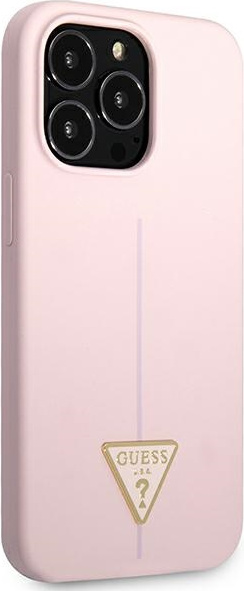 Guess GUHCP13XSLTGU Apple iPhone 13 Pro Max purple hardcase Silicone Triangle