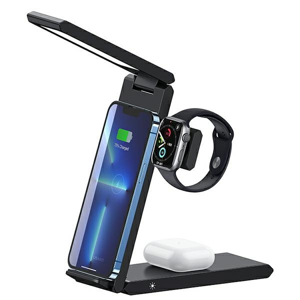 USAMS Wireless Charger with lamp 3w1 15W black CD181WXC01 (US-CD181)