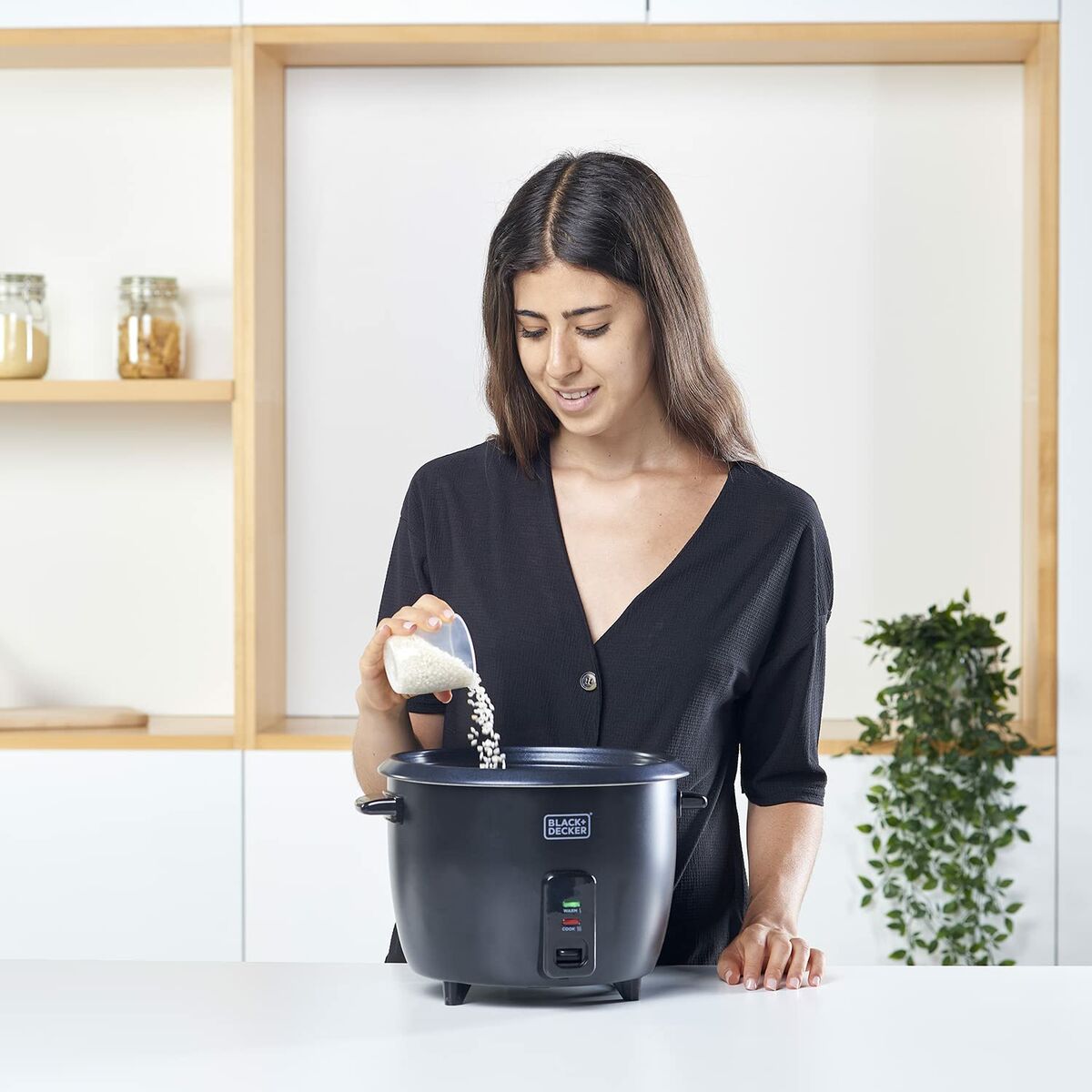 Rice Cooker Black & Decker BXRC1800E Black 1,8 L White Aluminium 700 W Rice Cooker Black & Decker BXRC1800E Black 1,8 L White Aluminium 700 W