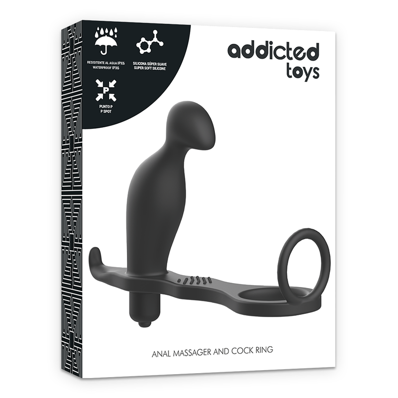 ADDICTED TOYS ANAL PLUG WITH BLACK SILICONE RING 12 CM