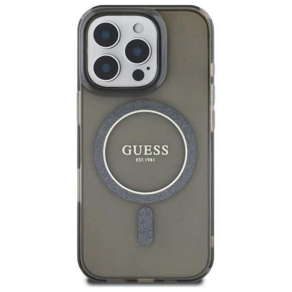 Guess GUHMP16XHFGEREK Apple iPhone 16 Pro Max hardcase IML Glitter Circle MagSafe black