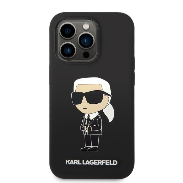 Karl Lagerfeld KLHMP14XSNIKBCK Apple iPhone 14 Pro Max hardcase black Silicone NFT Ikonik Magsafe