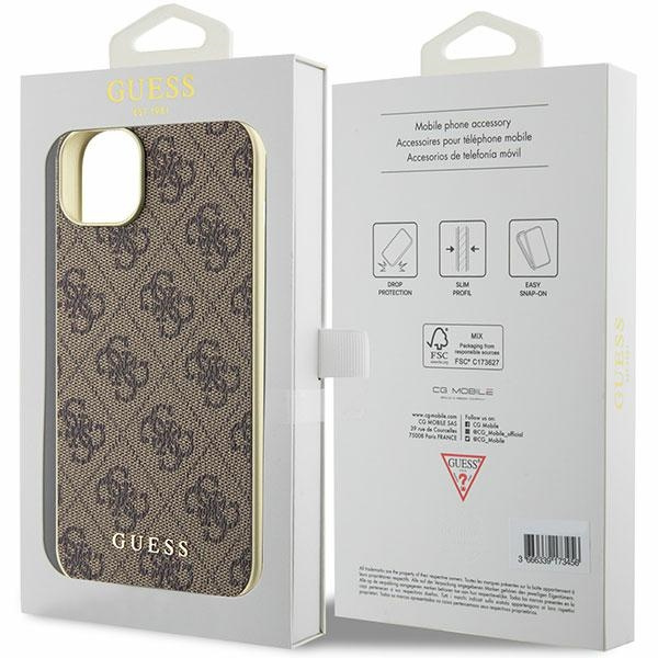 Guess GUHCP15MGF4GBR Apple iPhone 15 Plus hardcase 4G Charms Collection brown
