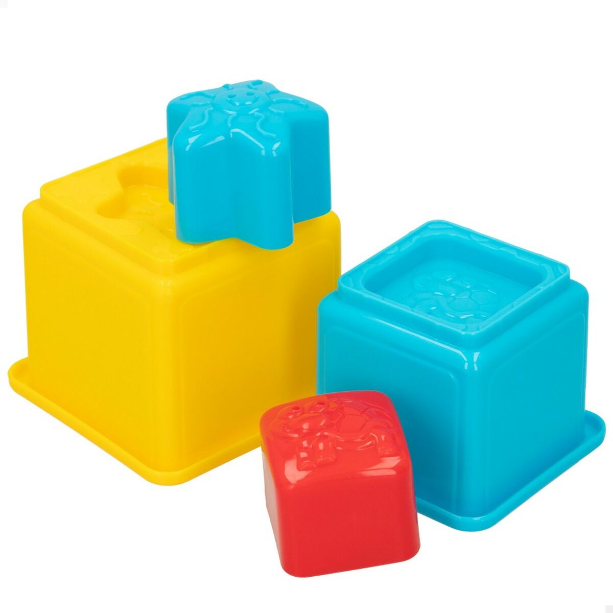 Stacking Blocks PlayGo 10,5 x 9 x 10,5 cm 16 Pieces 4 Units