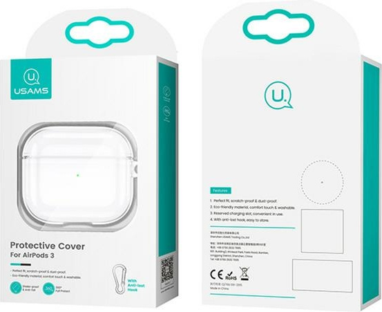 USAMS Case Apple AirPods 3 transparent black BH740AP02 (US-BH740)