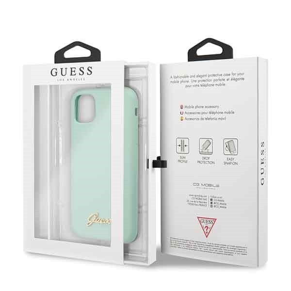 Guess GUHCN58LSLMGG iPhone 11 Pro green hard case Silicone Vintage Gold Logo