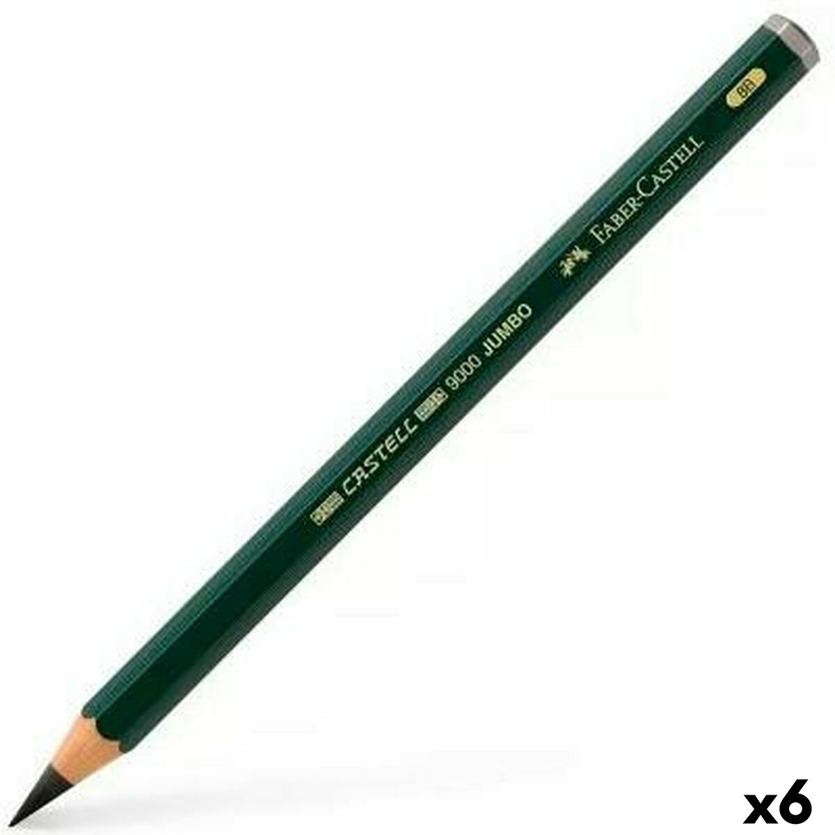 Pencil Faber-Castell 9000 Jumbo 8B Black (6 Units)