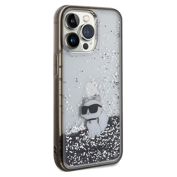 Karl Lagerfeld KLHCP13XLKCNSK Apple iPhone 13 Pro Max hardcase Liquid Glitter Choupette transparent