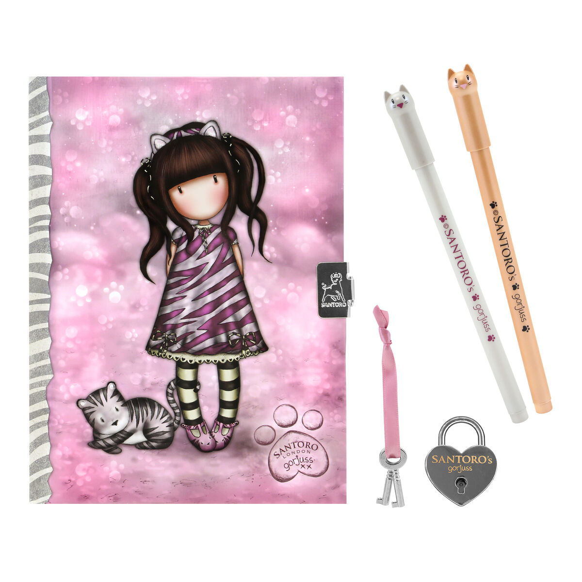 Diary with accessories Gorjuss Ruby wild Grey