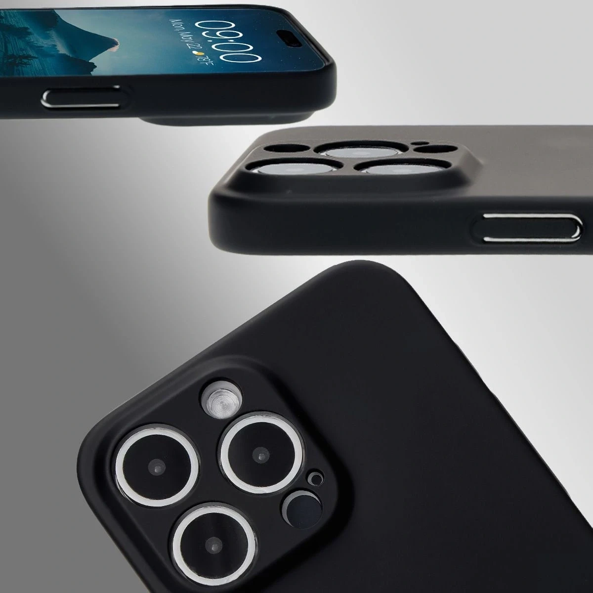 Etui Bizon Case Łupka do Apple iPhone 15 Pro Max czarne