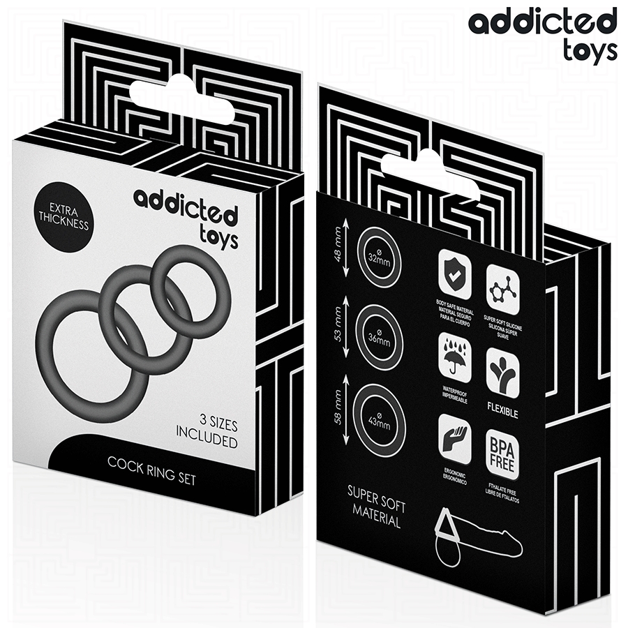 ADDICTED TOYS - SET OF SILICONE RINGS MODEL 1