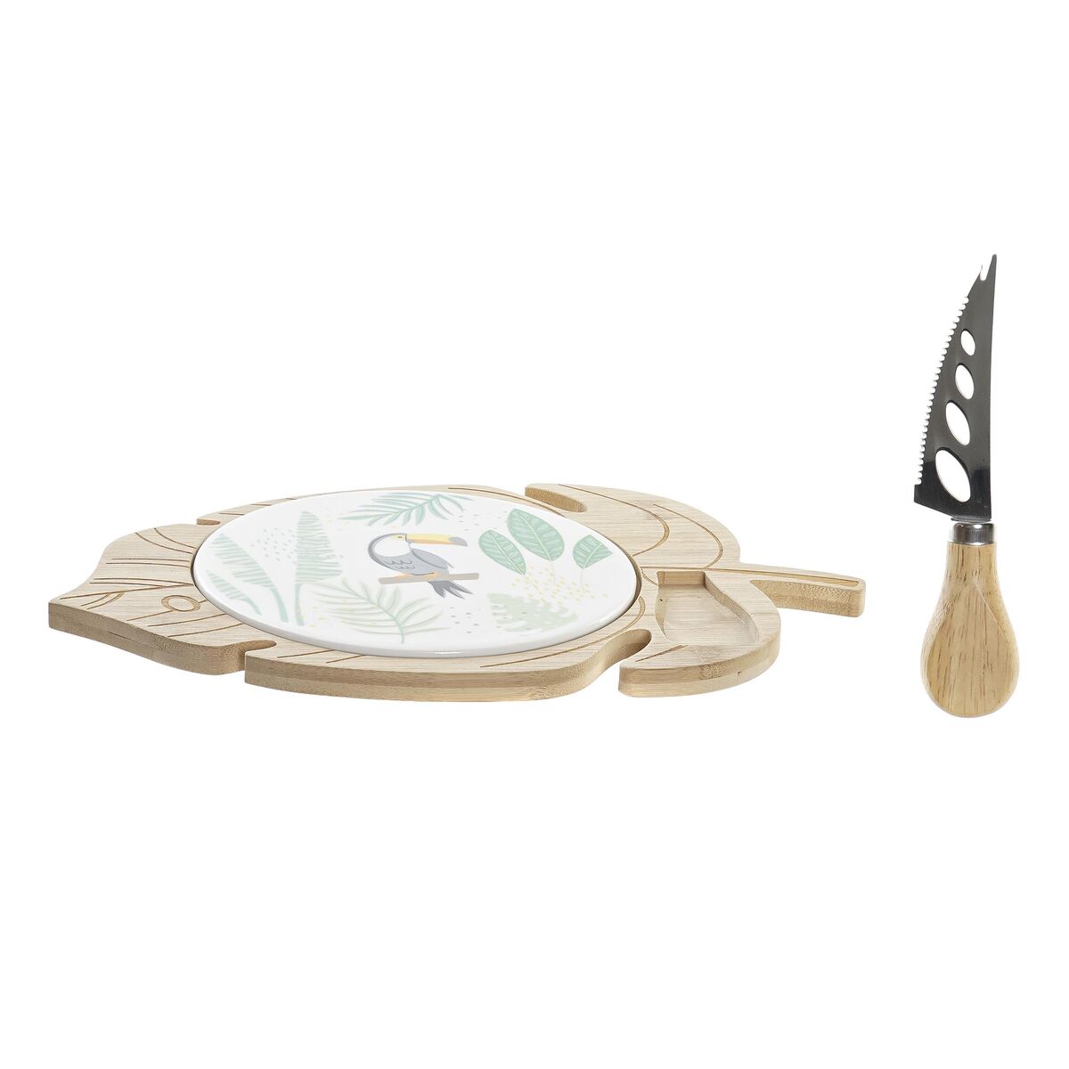 Cheeseboard DKD Home Decor 28 x 18 x 3 cm Multicolour Stoneware Tropical