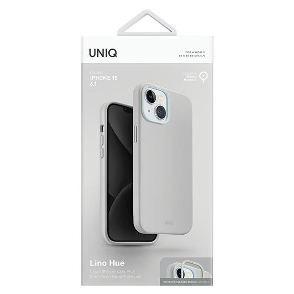 UNIQ Lino Hue Apple iPhone 15 MagClick Charging chalk grey