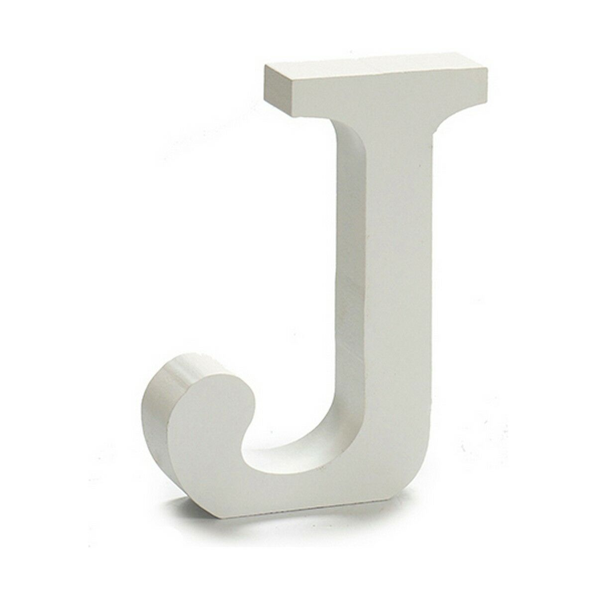 Letter J Wood White (2 x 16 x 14,5 cm) (24 Units)