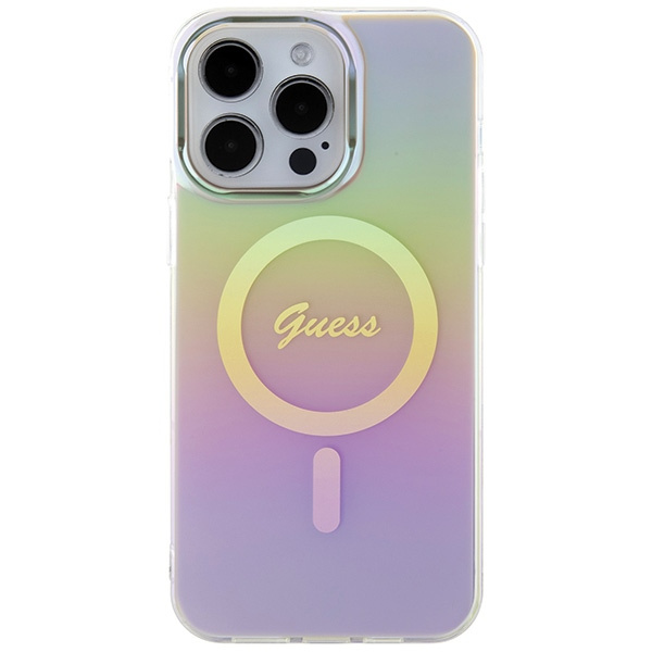 Guess GUHMP15LHITSP Apple iPhone 15 Pro hardcase IML Iridescent MagSafe pink