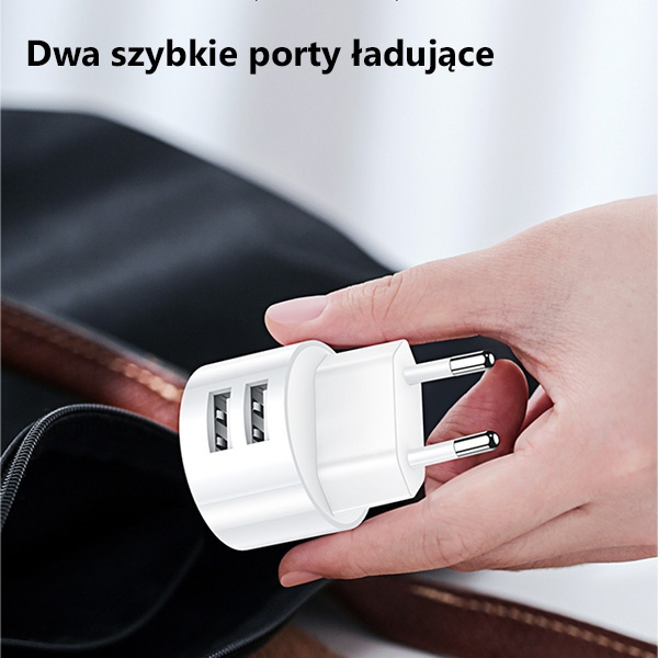 USAMS Wall Charger 2xUSB T20 2,1A lightnin g white round Fast Charging  XTXLOGT1804