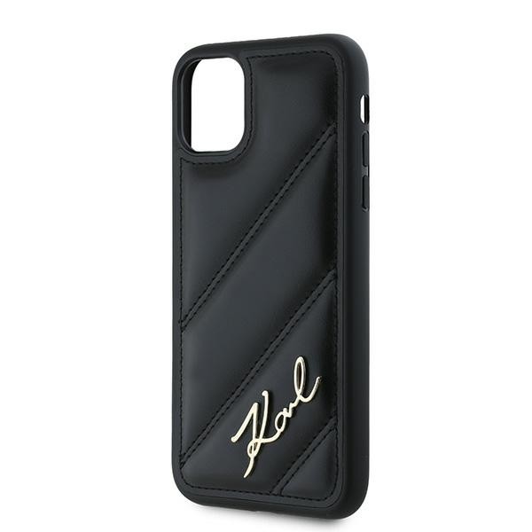 Karl Lagerfeld KLHCN61PQDSMGK Apple iPhone 11 / XR hardcase Diagonal Quilted Script black