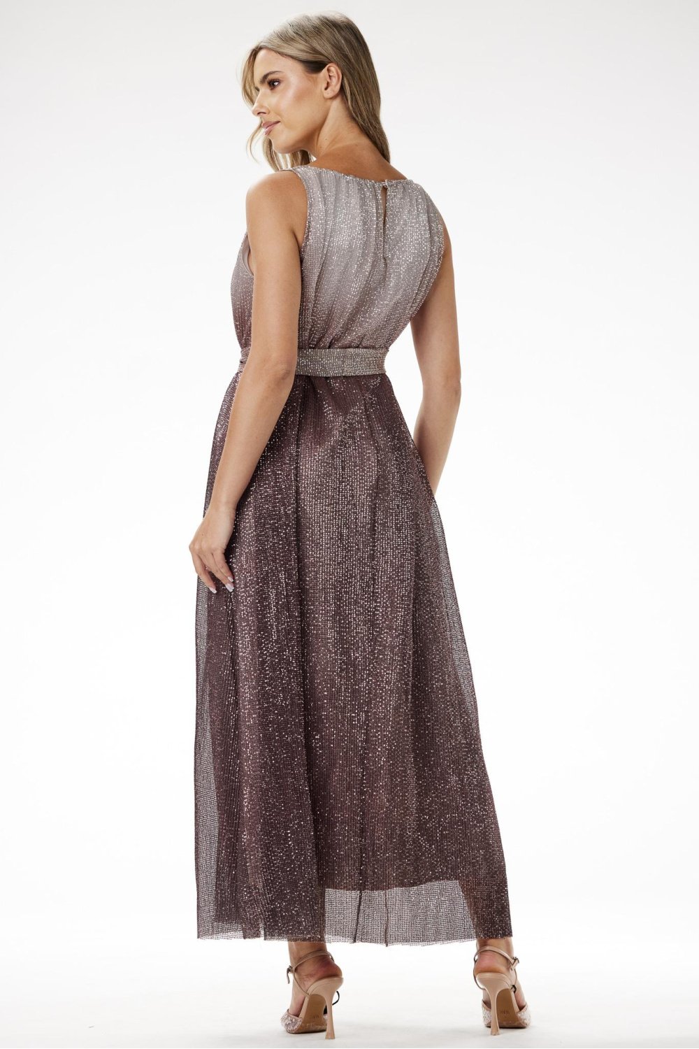  Evening dress model 204240 awama  brown