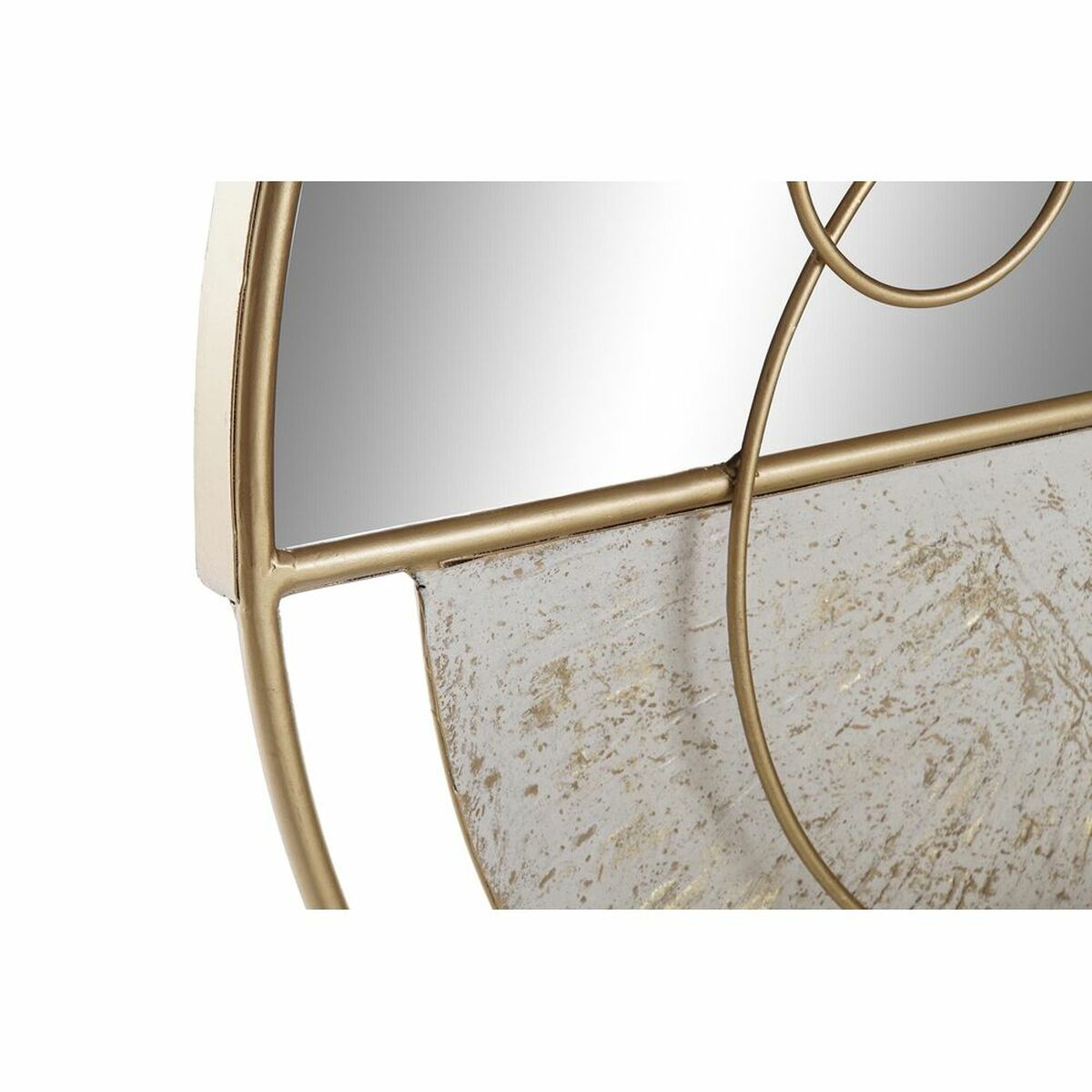 Wandspiegel DKD Home Decor Kristall Gold Metall Weiß Moderne (65 x 7,6 x 76 cm)