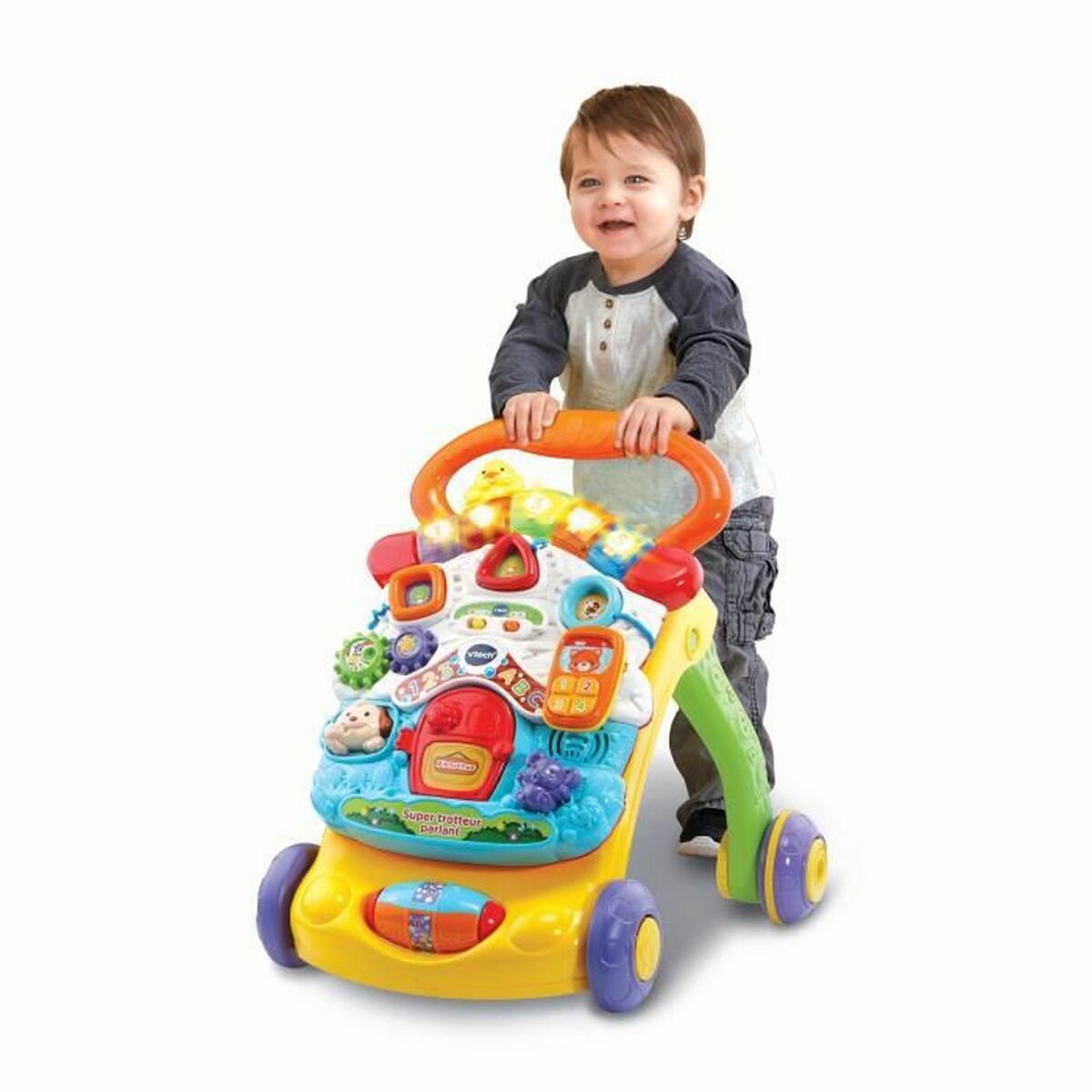 Tricycle Vtech Super Trotteur Parlant 2 En 1 Orange (FR)