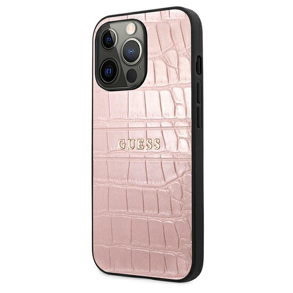 Guess GUHCP13LPCRBPI Apple iPhone 13 Pro pink Croco Strap Collection