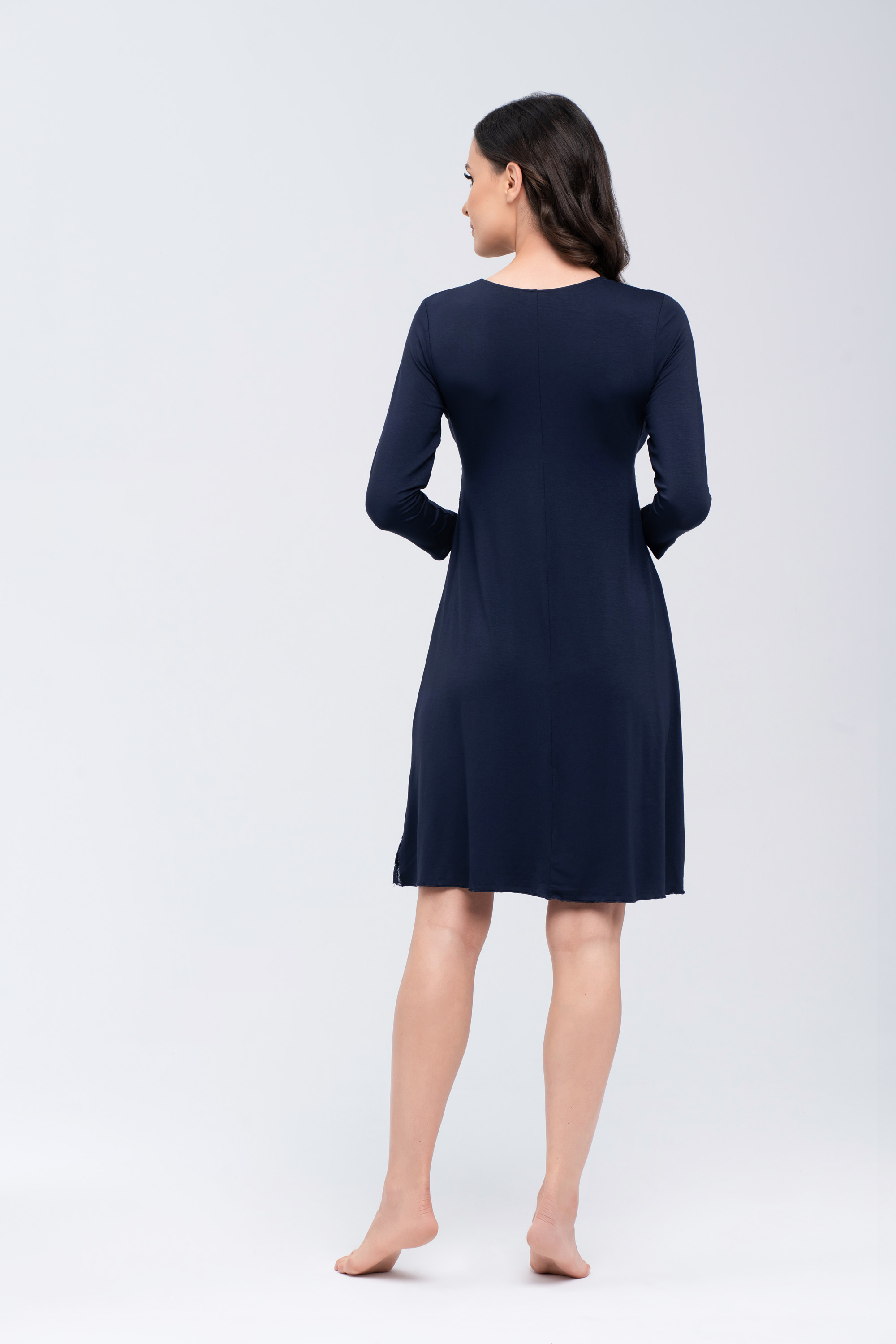 Nightshirt model 171296 Babella navy blue Ladies