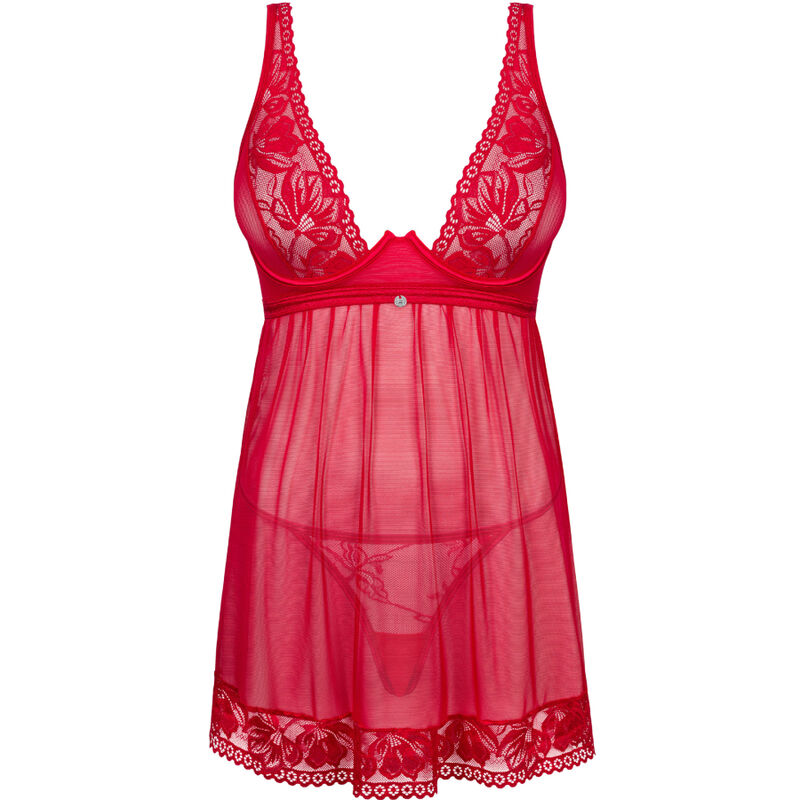 OBSESSIVE - LACELOVE BABYDOLL & RED TANGA XS/S