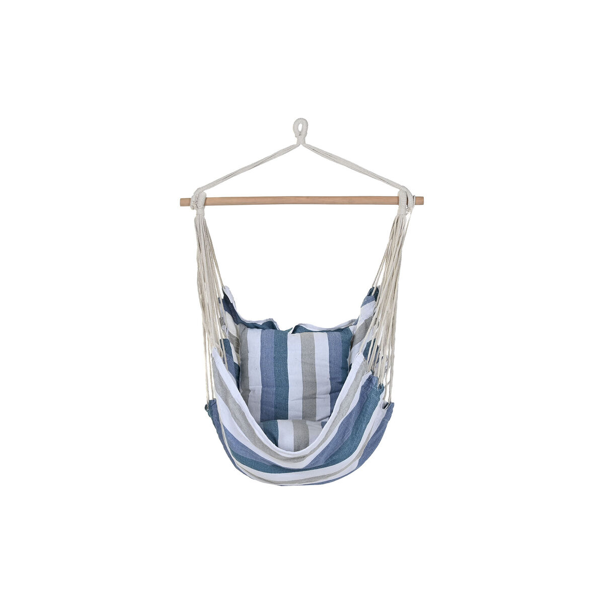 Hamak DKD Home Decor Paski Niebieski Biały (100 x 60 x 135 cm)