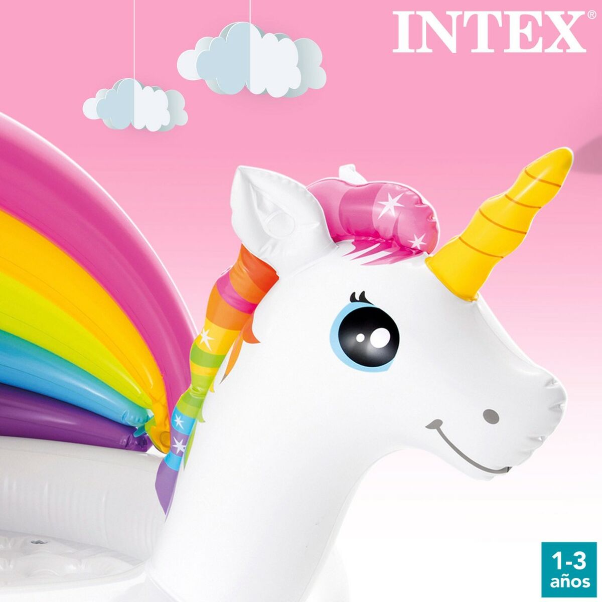 Inflatable Paddling Pool for Children Intex Unicorn Awning 102 x 69 x 127 cm 45 L (6 Units)