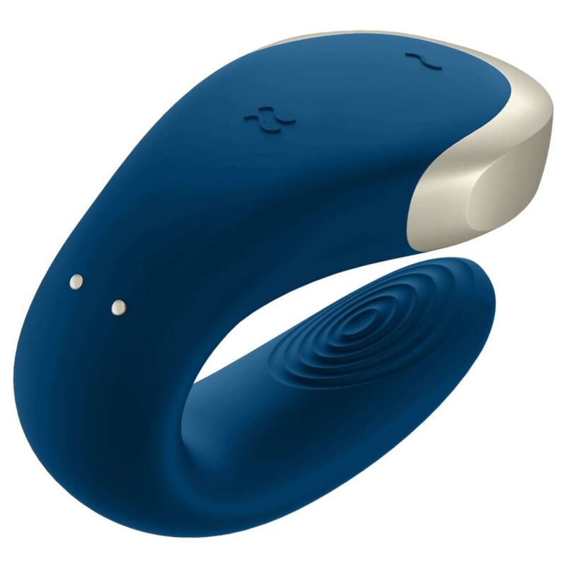 SATISFYER DOUBLE LOVE LUXURY PARTNER VIBRATOR - BLUE