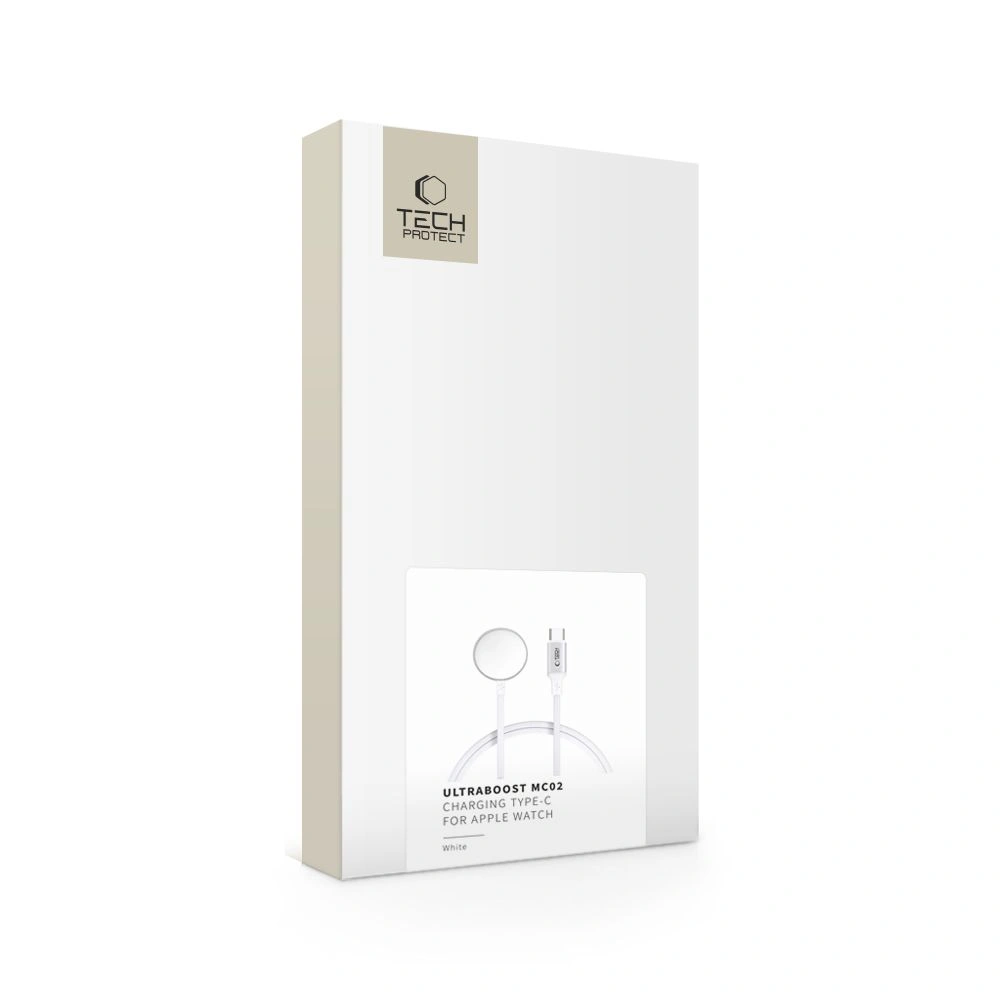 Tech-Protect MC02 Ultraboost Magnetic Charger USB-C Cable 100cm Apple Watch White