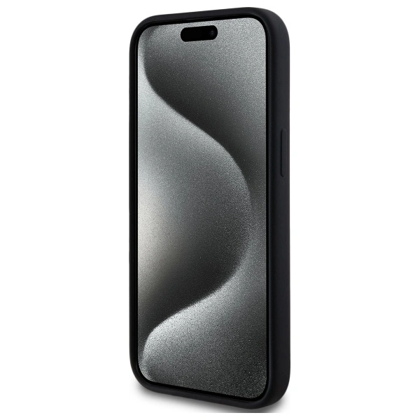 Karl Lagerfeld KLHMP15SSKHPPLK Apple iPhone 15 hardcase Silicone Karl Head Print MagSafe black