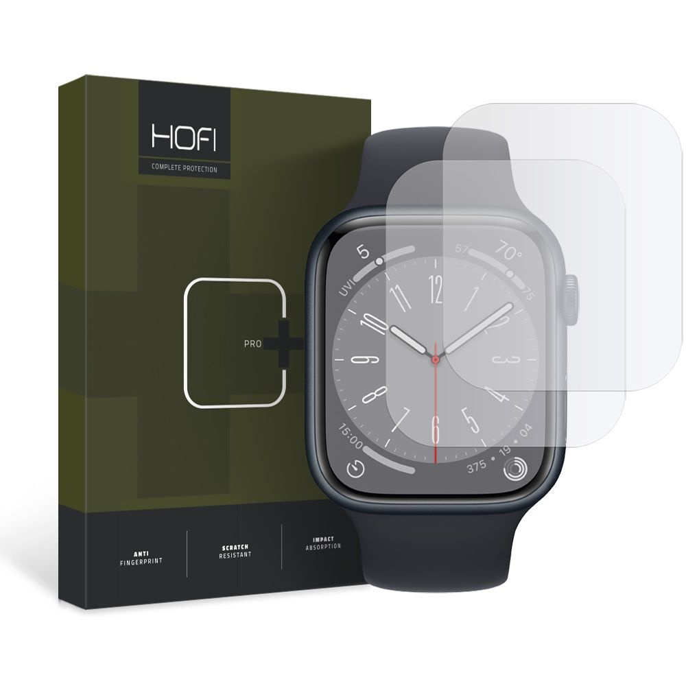 Hofi Hydroflex Pro+ Apple Watch 4/5/6/7/8/SE 44/45mm Clear [2 PACK]