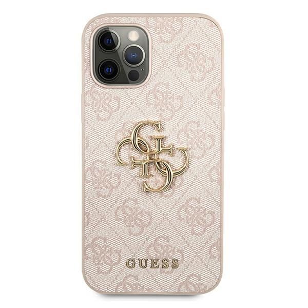 Guess GUHCP12M4GMGPI Apple iPhone 12/12 Pro pink hardcase 4G Big Metal Logo