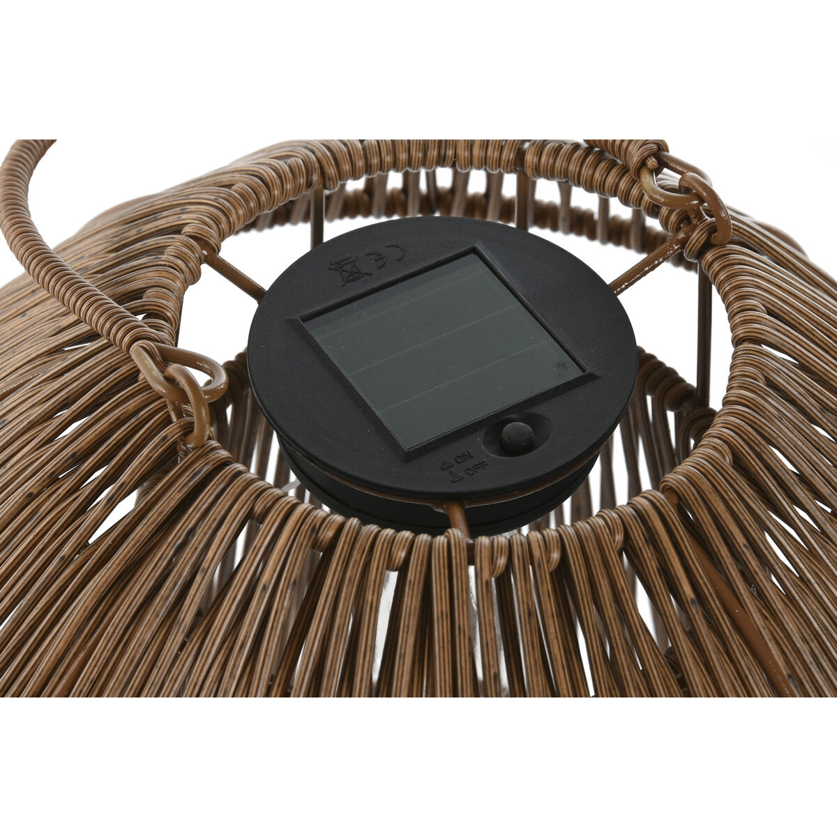 Solar lamp Home ESPRIT White Brown 31 x 31 x 30 cm (2 Units)