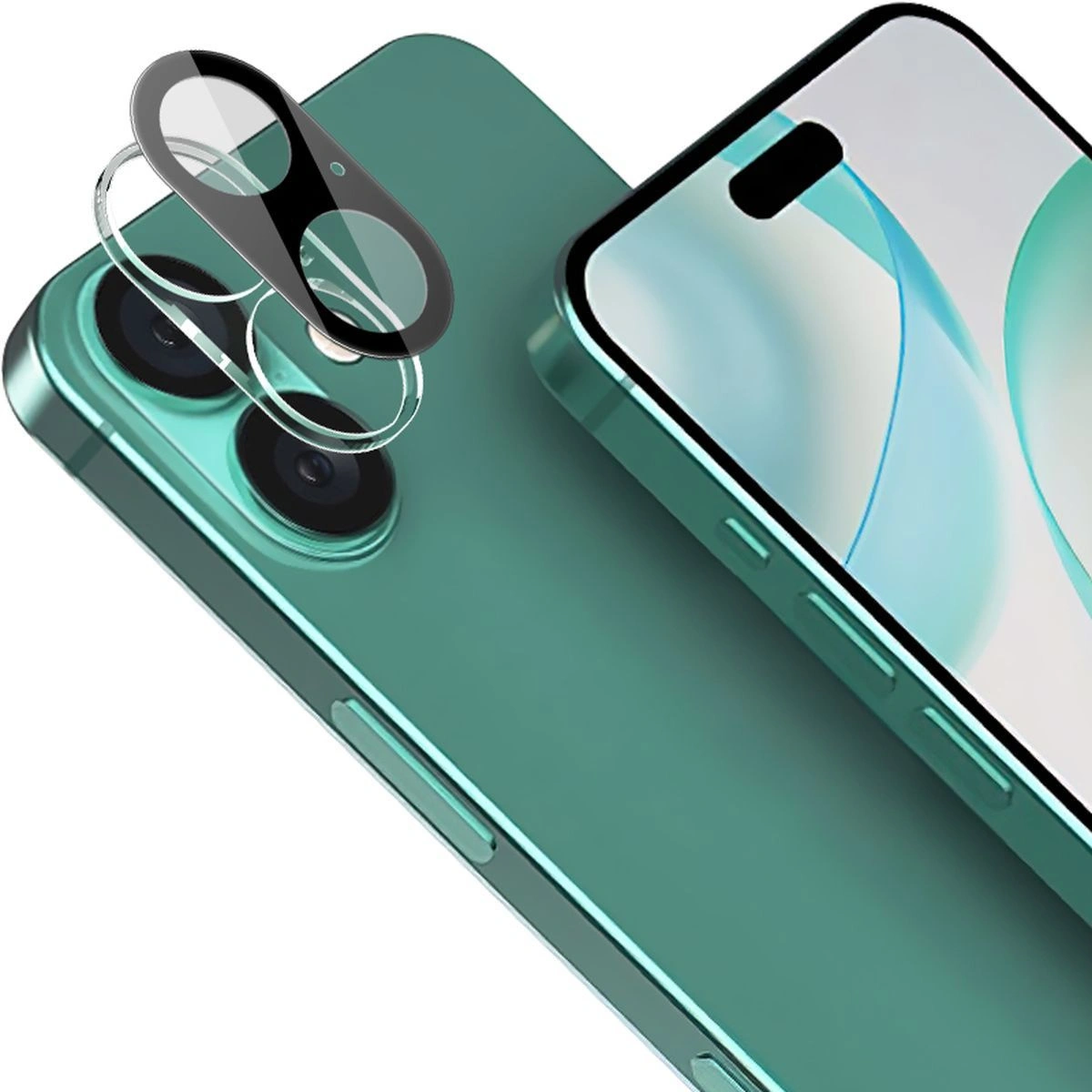 Bizon Edge 2x tempered screen glass with frame + camera glass Apple iPhone 16