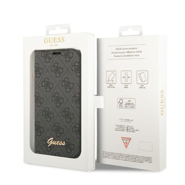 Guess GUBKP14LHG4SHK Apple iPhone 14 Pro black book 4G Vintage Gold Logo