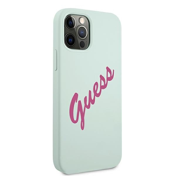 Guess GUHCP12LLSVSBF Apple iPhone 12 Pro Max blue fuschia hardcase Silicone Vintage