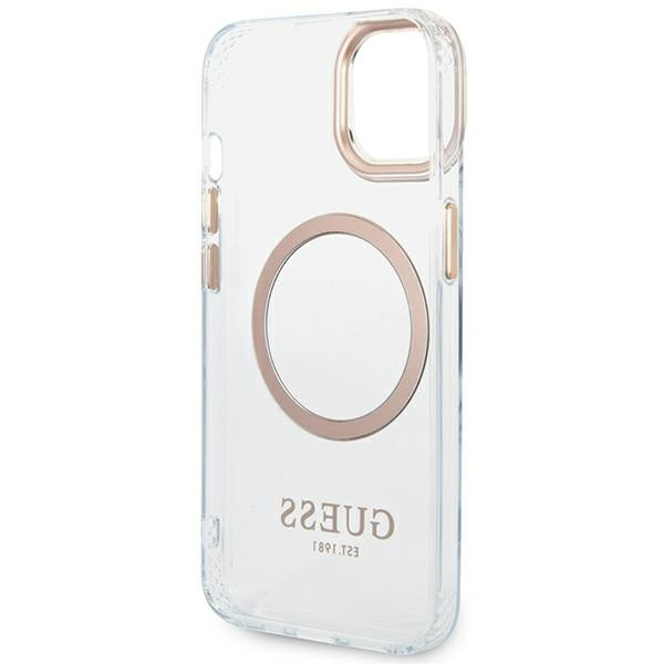 Guess GUHMP14SHTRMD Apple iPhone 14 gold hard case Metal Outline Magsafe