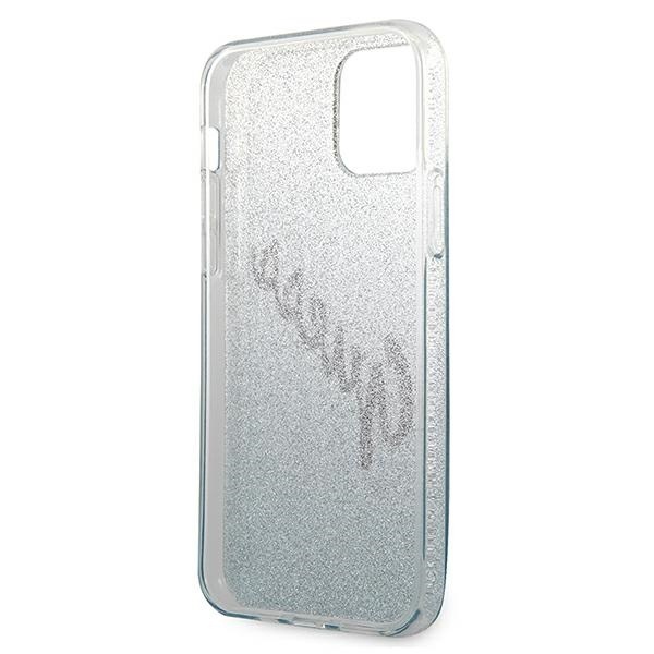 Guess GUHCP12SPCUGLSBL Apple iPhone 12 mini blue hardcase Glitter Gradient Script