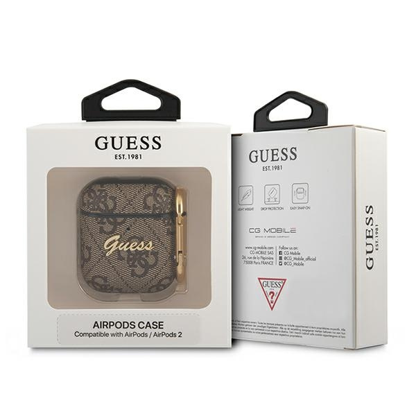 Guess GUA24GSMW Apple AirPods cover brown 4G Script Metal Collection