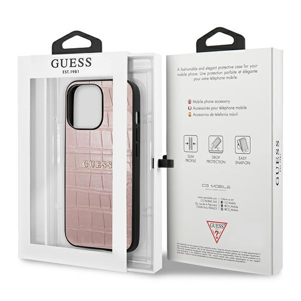 Guess GUHCP13LPCRBPI Apple iPhone 13 Pro pink Croco Strap Collection