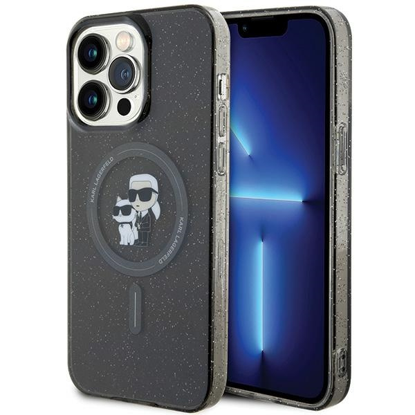Karl Lagerfeld KLHMP15XHGKCNOK Apple iPhone 15 Pro Max hardcase Karl&Choupette Glitter MagSafe black