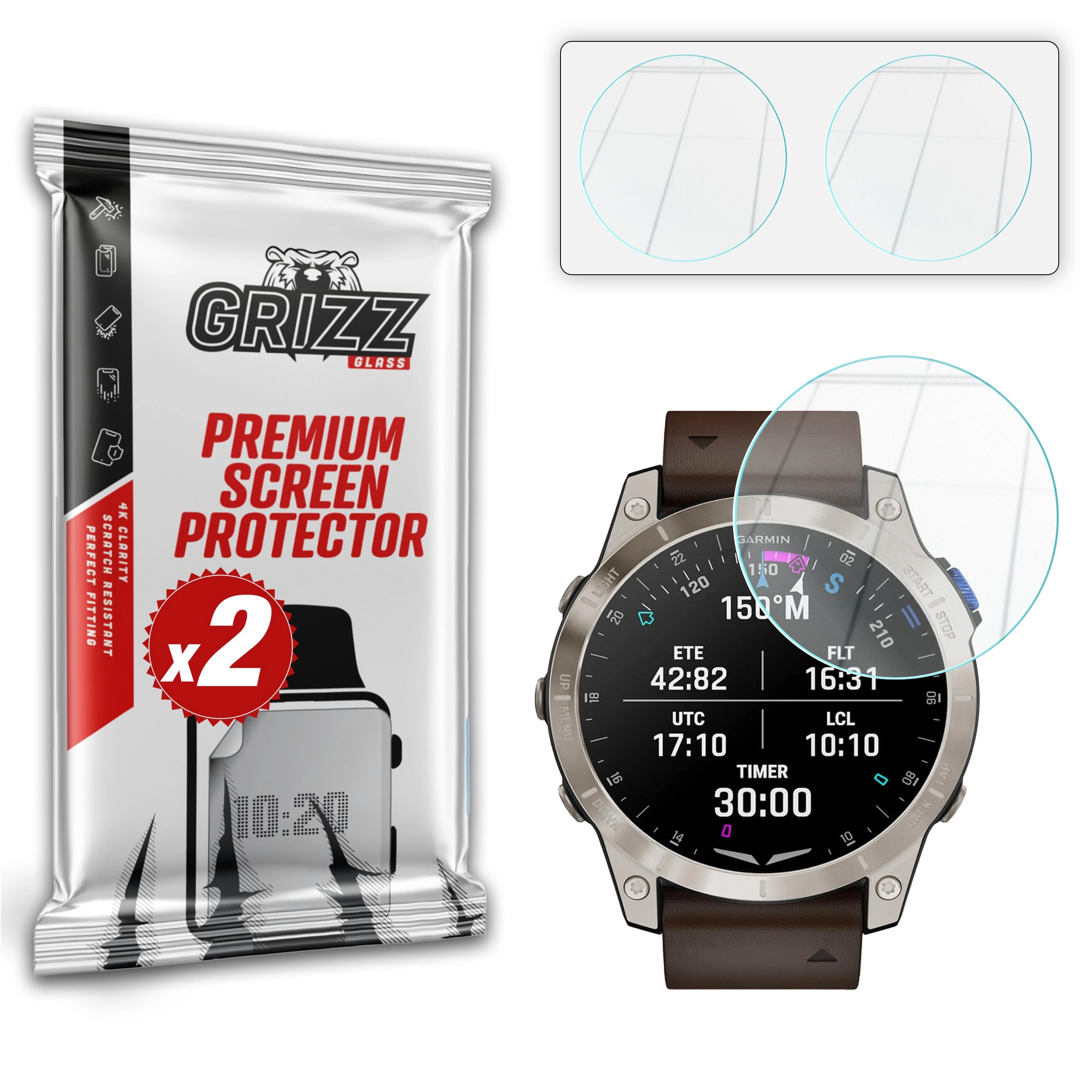 GrizzGlass HybridGlass Garmin D2 Mach 1 47mm