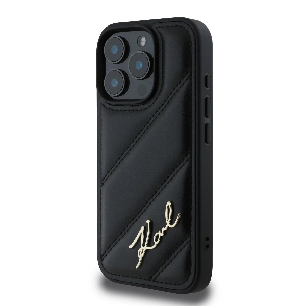 Case Karl Lagerfeld KLHCP16XPQDSMGK Apple iPhone 16 Pro Max hardcase Quilted Signature black