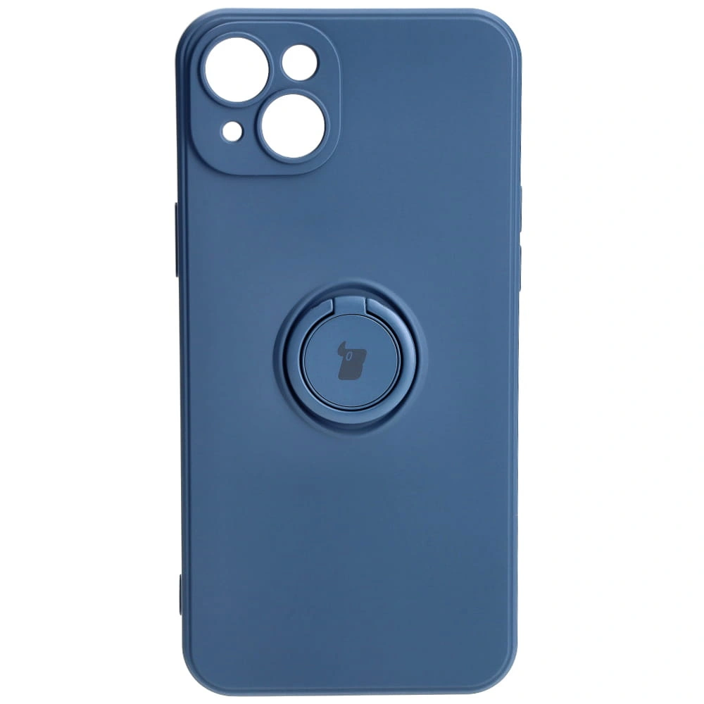 Bizon Case Silicone Ring Sq Apple iPhone 15 Plus navy blue
