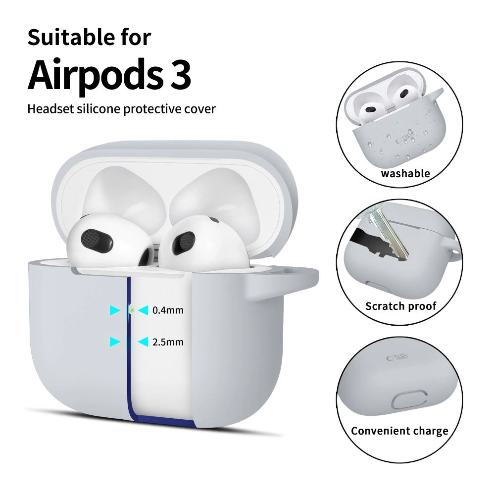Tech-Protect Silicone Hook Apple Airpods 3 Crayon Grey