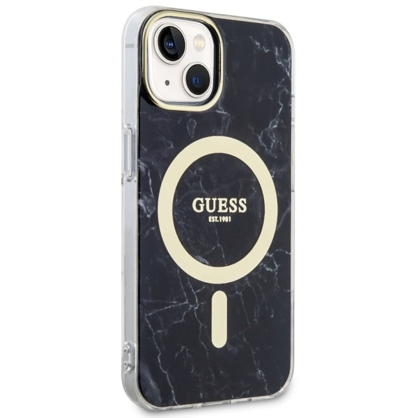 Guess GUHMP14MPCUMAK Apple iPhone 14 Plus black hardcase Marble MagSafe