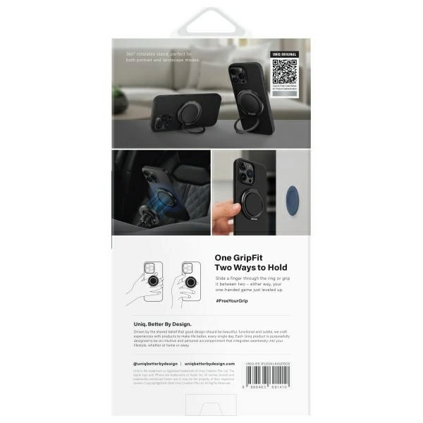 UNIQ Keva Air Apple iPhone 16 Pro Magclick Charging carbon black