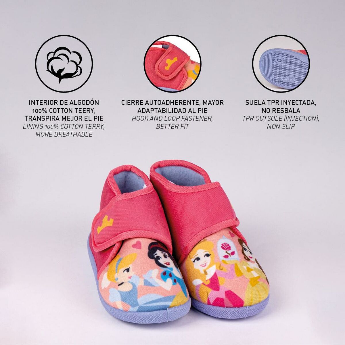 House Slippers Princesses Disney Pink